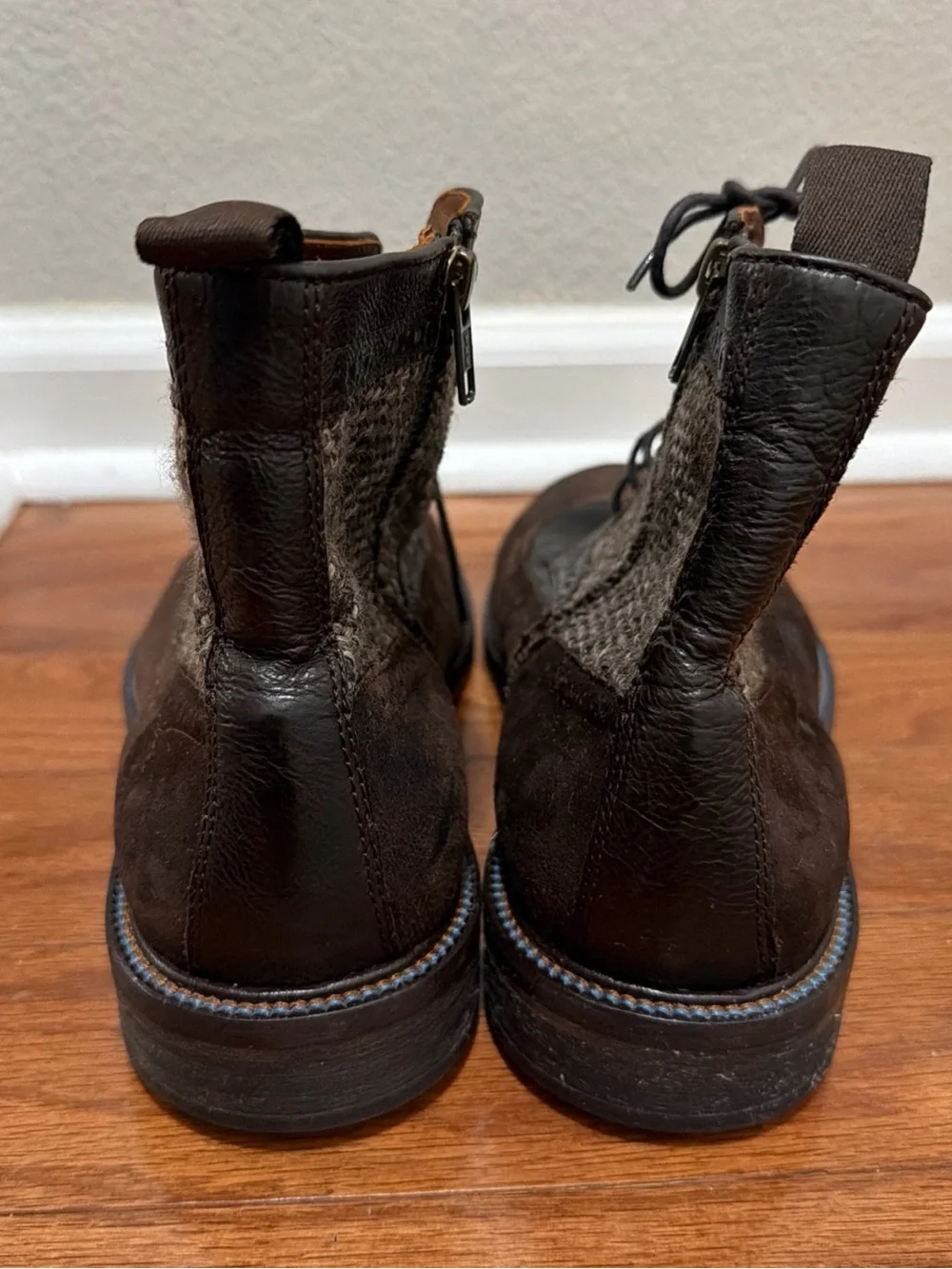 Johnston & Murphy J&M 1850 wingtip tweed boot shoes men’s size 9.5 leather